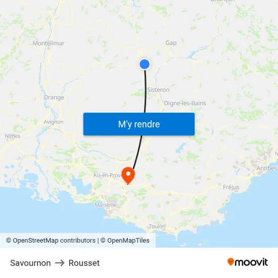 Savournon to Rousset map