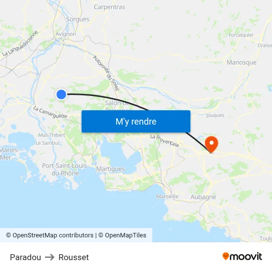 Paradou to Rousset map