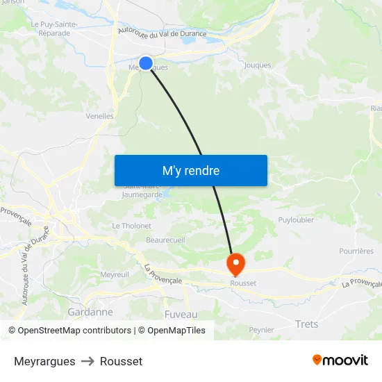 Meyrargues to Rousset map