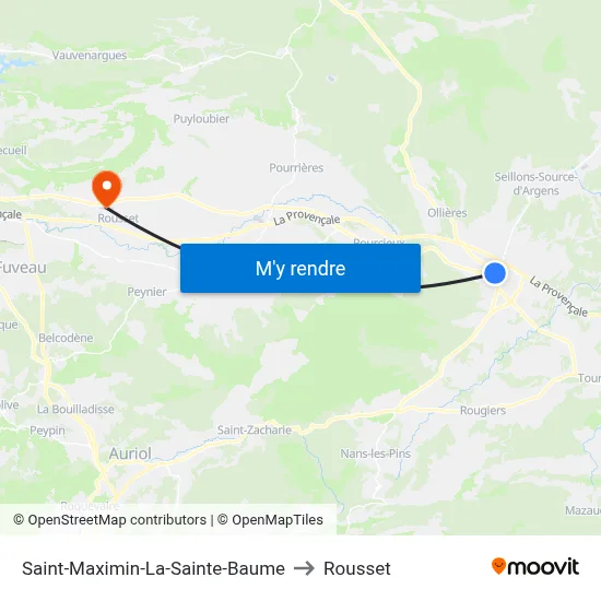 Saint-Maximin-La-Sainte-Baume to Rousset map