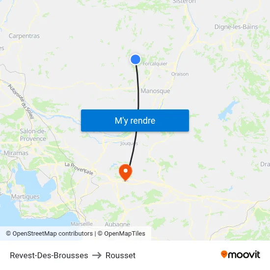 Revest-Des-Brousses to Rousset map