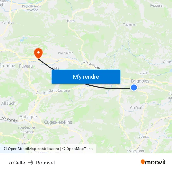 La Celle to Rousset map