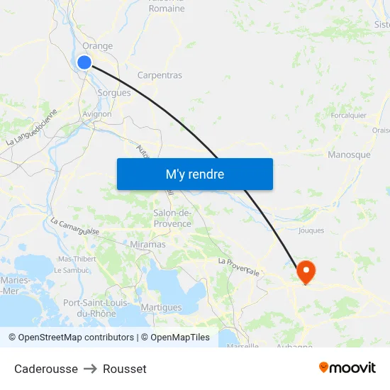 Caderousse to Rousset map