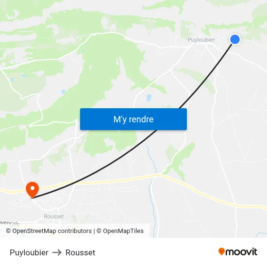 Puyloubier to Rousset map
