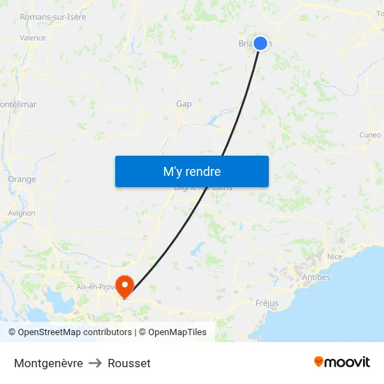 Montgenèvre to Rousset map
