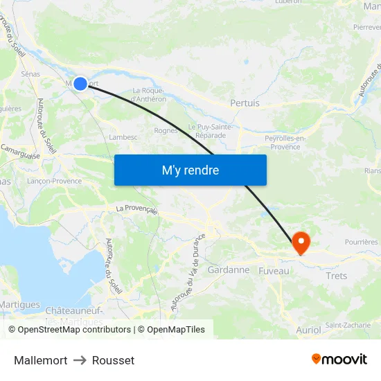Mallemort to Rousset map