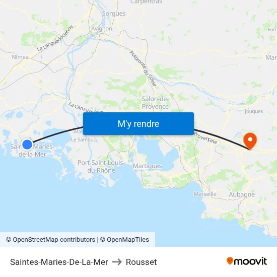 Saintes-Maries-De-La-Mer to Rousset map