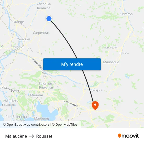 Malaucène to Rousset map