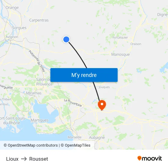 Lioux to Rousset map