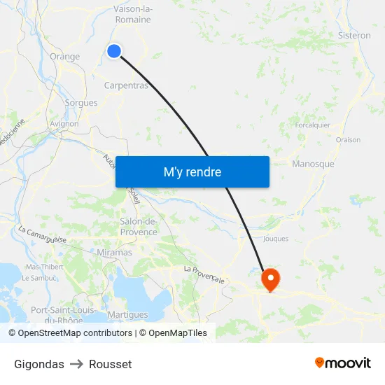 Gigondas to Rousset map