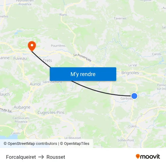 Forcalqueiret to Rousset map