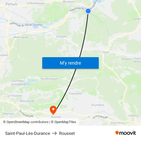 Saint-Paul-Lès-Durance to Rousset map
