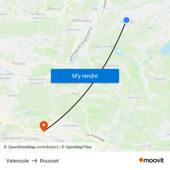 Valensole to Rousset map