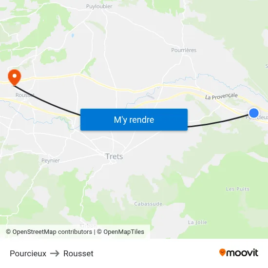 Pourcieux to Rousset map
