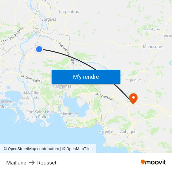 Maillane to Rousset map