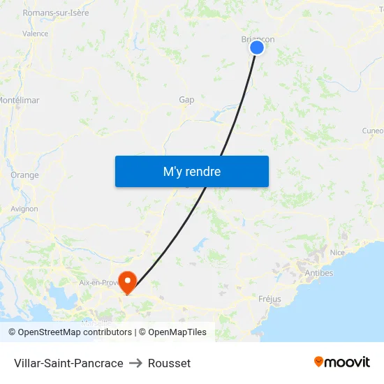 Villar-Saint-Pancrace to Rousset map