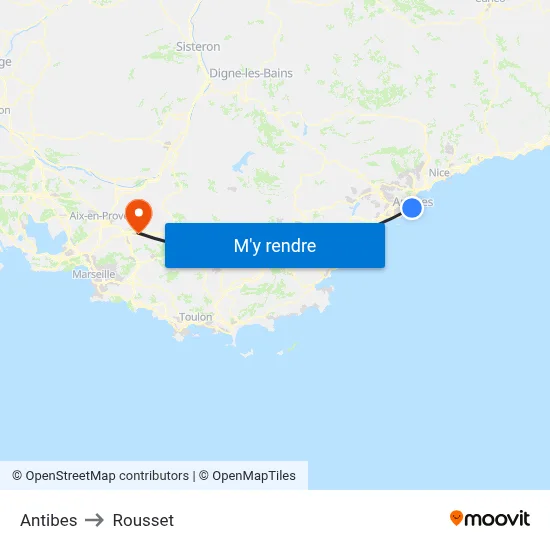 Antibes to Rousset map