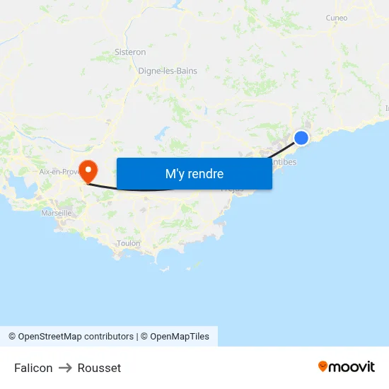 Falicon to Rousset map