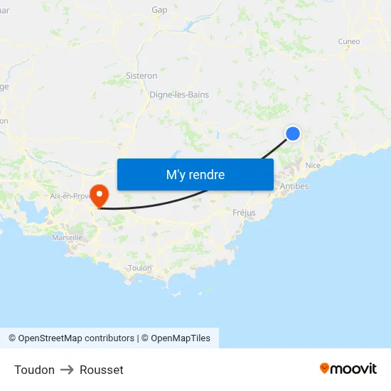 Toudon to Rousset map