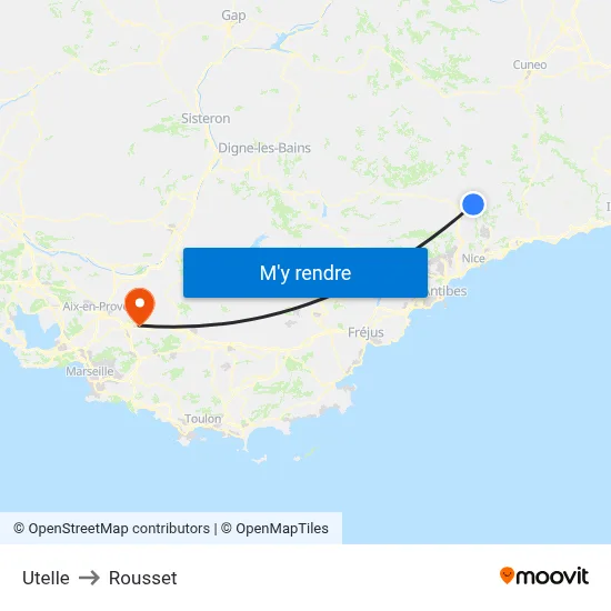 Utelle to Rousset map