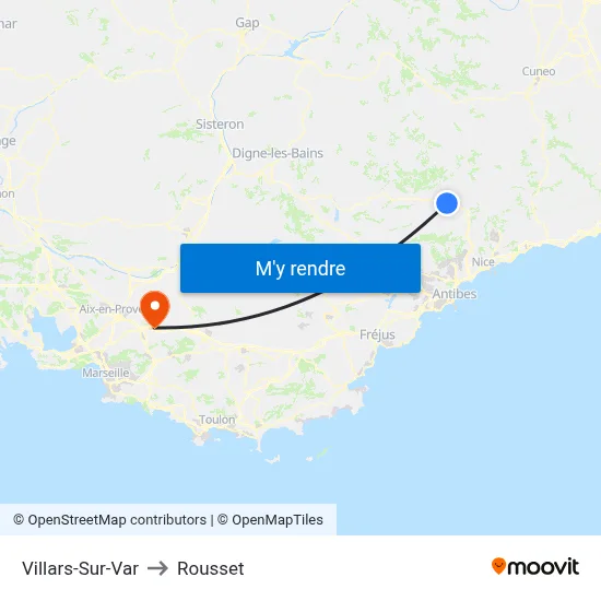 Villars-Sur-Var to Rousset map