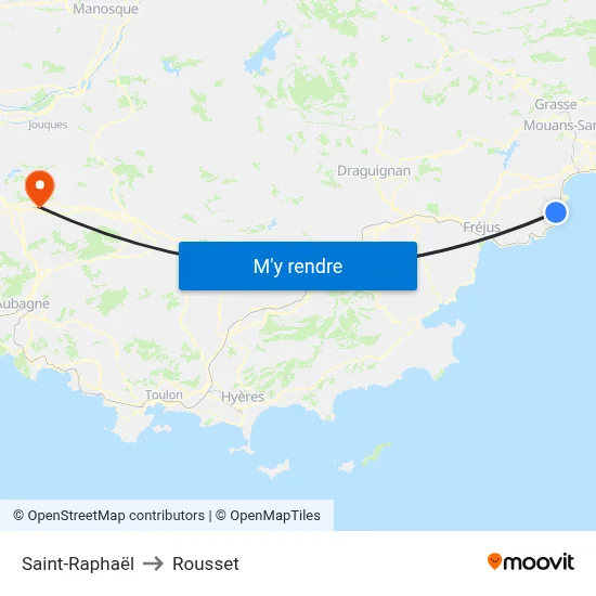 Saint-Raphaël to Rousset map