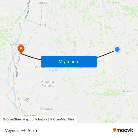 Veynes to Allan map