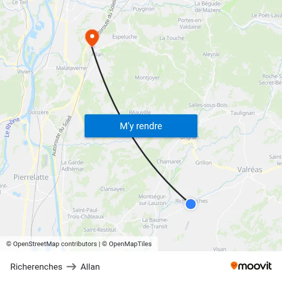 Richerenches to Allan map