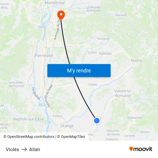 Violès to Allan map