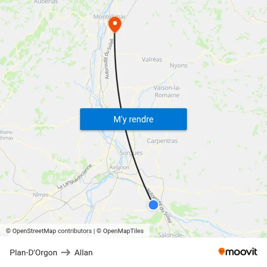 Plan-D'Orgon to Allan map