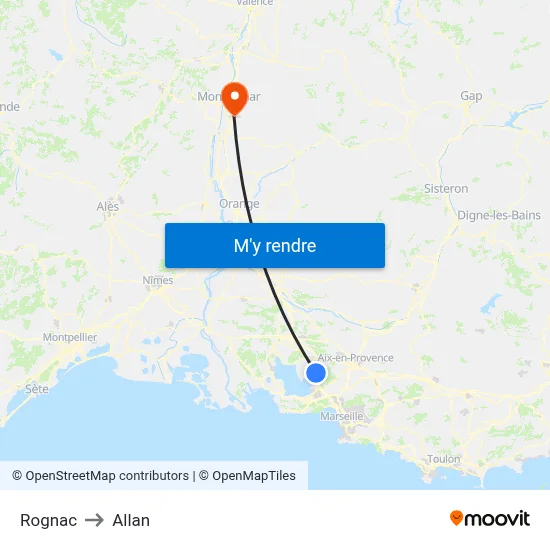 Rognac to Allan map