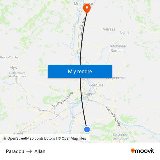 Paradou to Allan map