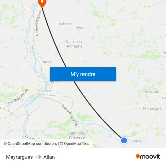 Meyrargues to Allan map