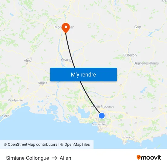 Simiane-Collongue to Allan map