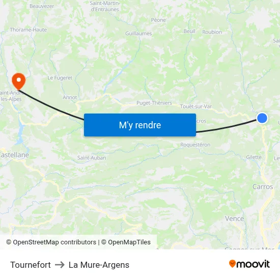 Tournefort to La Mure-Argens map
