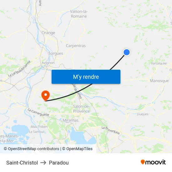 Saint-Christol to Paradou map