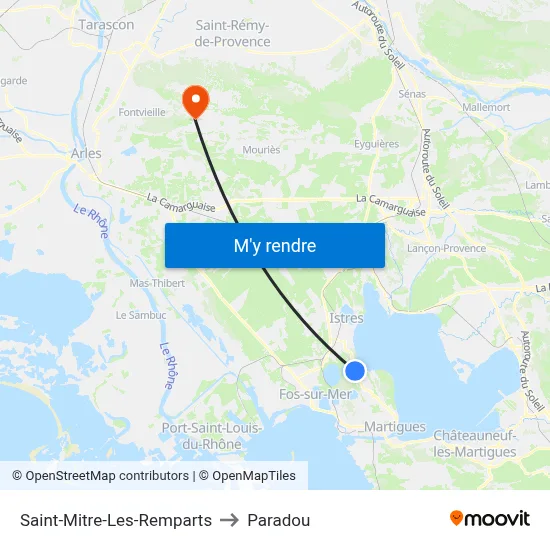 Saint-Mitre-Les-Remparts to Paradou map