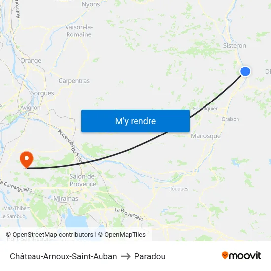 Château-Arnoux-Saint-Auban to Paradou map