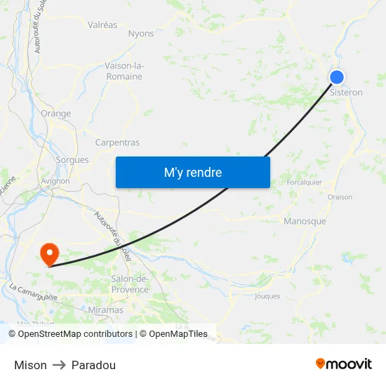 Mison to Paradou map
