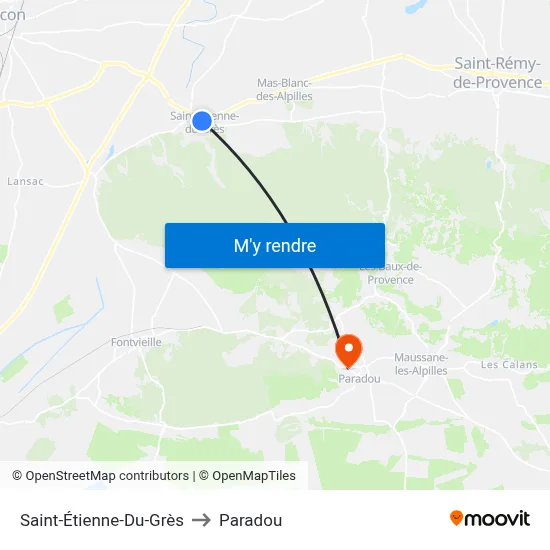 Saint-Étienne-Du-Grès to Paradou map