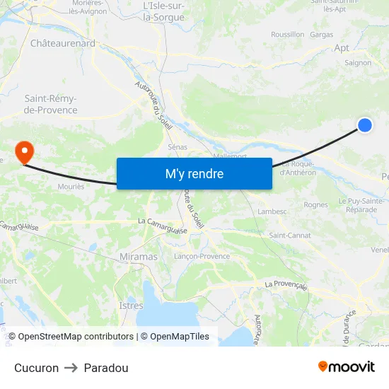 Cucuron to Paradou map
