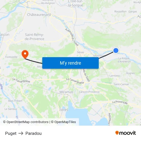 Puget to Paradou map