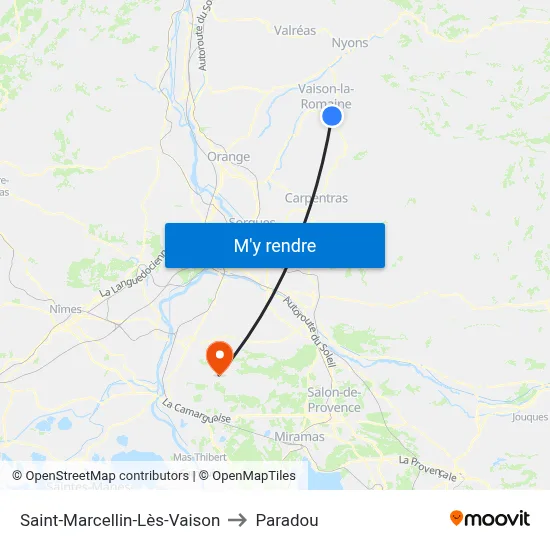 Saint-Marcellin-Lès-Vaison to Paradou map