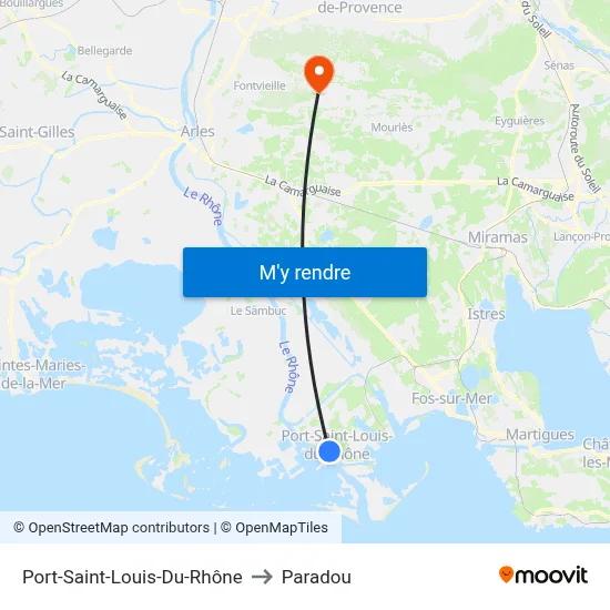 Port-Saint-Louis-Du-Rhône to Paradou map