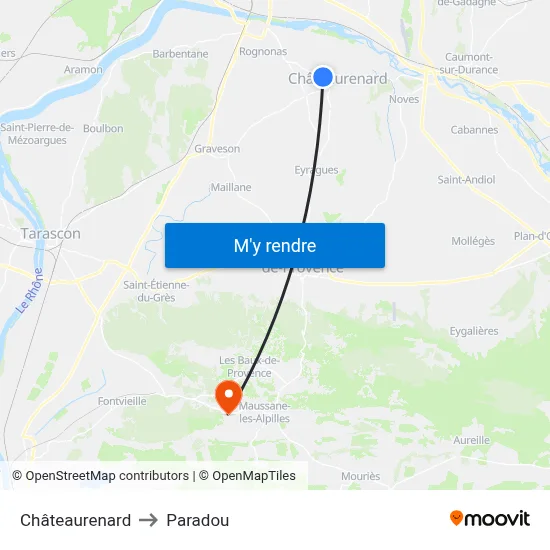Châteaurenard to Paradou map