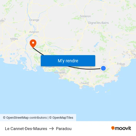 Le Cannet-Des-Maures to Paradou map