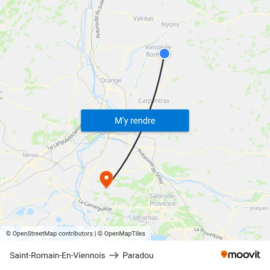 Saint-Romain-En-Viennois to Paradou map