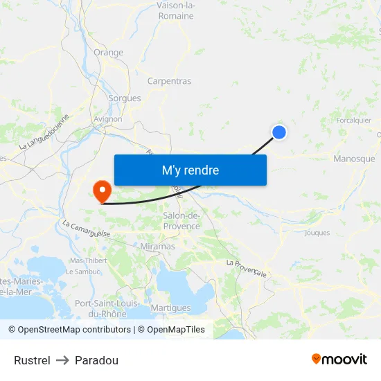 Rustrel to Paradou map