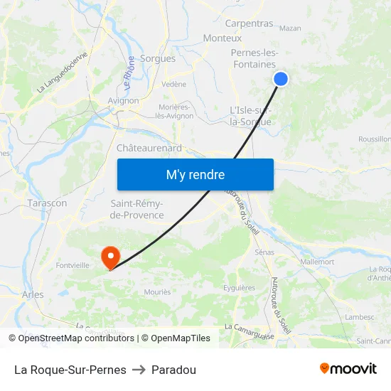 La Roque-Sur-Pernes to Paradou map