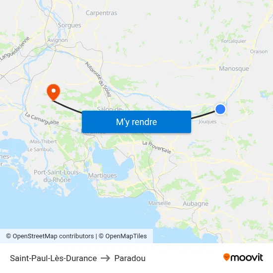 Saint-Paul-Lès-Durance to Paradou map